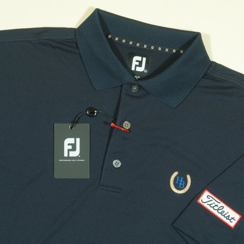 FootJoy Titleist Golf Polo Shirt Mens L Blue Horseshoe Bend Country Club New